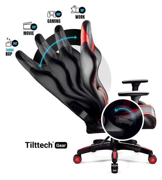 Sedia da scrivania Diablo X-Horn 2.0 Small: Nero-Rosso