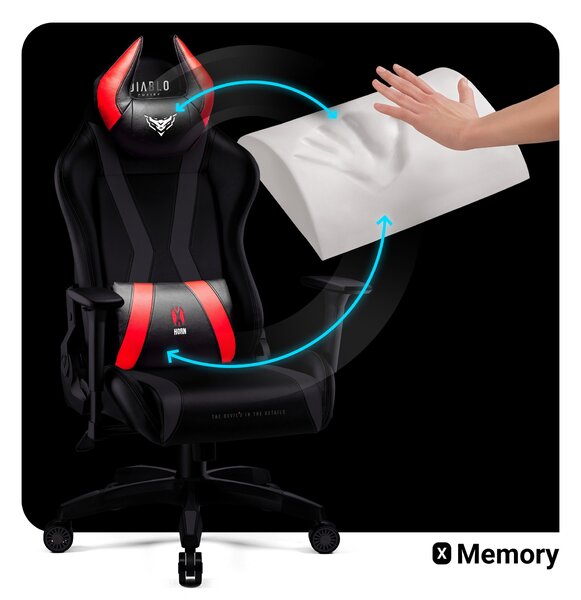 Sedia da scrivania Diablo X-Horn 2.0 Small: Nero-Rosso