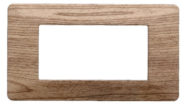 Placca 4 moduli 504 in plastica legno chiaro compatibile anche con Vimar Plana