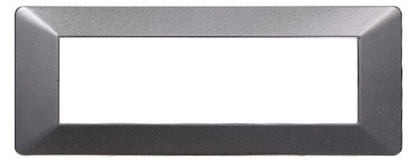 Placca 7 moduli 507 in plastica acciaio scuro compatibile anche con Vimar Plana