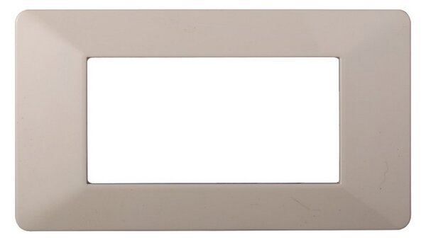 Placca 4 moduli 504 in plastica sabbia compatibile anche con Vimar Plana