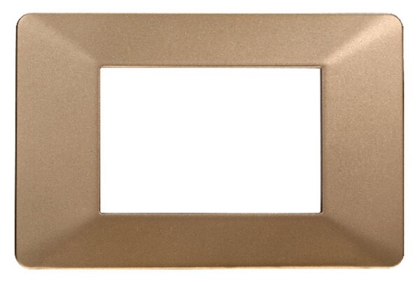 Placca 3 moduli 503 in plastica oro compatibile anche con Vimar Plana
