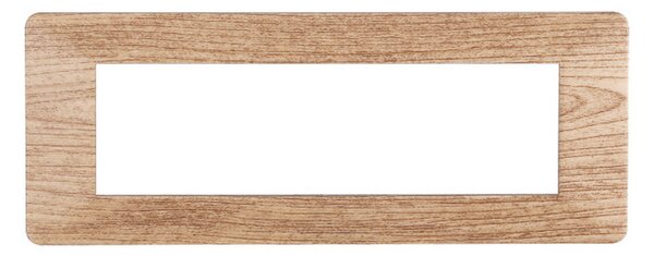 Placca 7 moduli 507 in plastica legno chiaro compatibile anche con Vimar Plana