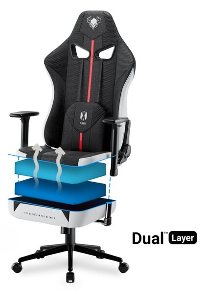 Sedia In Tessuto Diablo X-layer 2.0 Small, Bianco E Nero