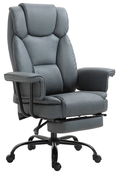 Vinsetto Sedia da Ufficio Ergonomica Poltrona da Computer Girevole a 360° Regolabile in Altezza con Poggiatesta e Braccioli Imbottiti con Poggiapiedi Similpelle 68 x 80 x 120–126 cm