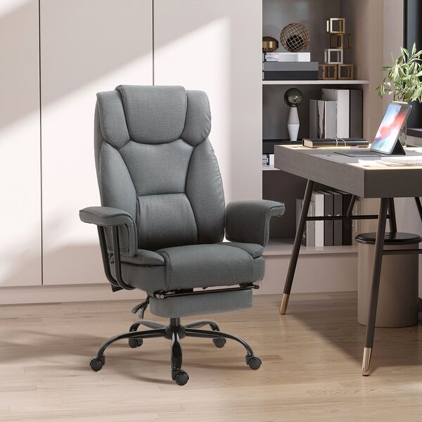 Vinsetto Sedia da Ufficio Ergonomica Poltrona da Computer Girevole a 360° Regolabile in Altezza con Poggiatesta e Braccioli Imbottiti con Poggiapiedi Similpelle 68 x 80 x 120–126 cm
