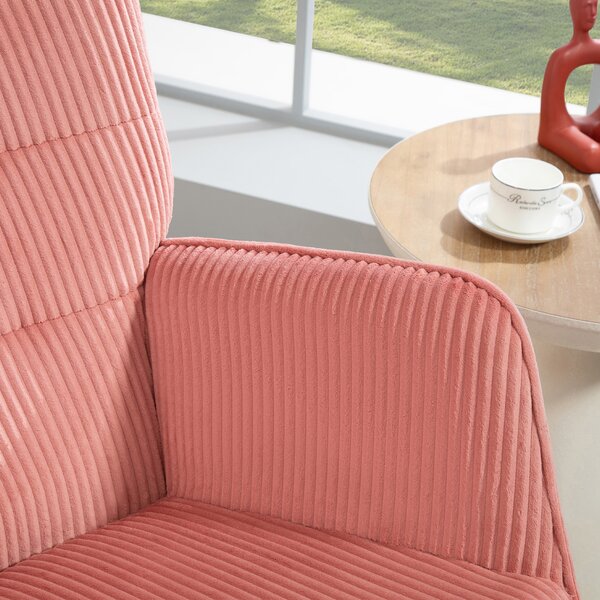 HOMCOM Sedia a Dondolo, Poltrona Relax, Sedia a Dondolo, portata fino a 120 kg, Poliestere, 98 x 71 x 101 cm, Rosa