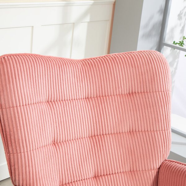 HOMCOM Sedia a Dondolo, Poltrona Relax, Sedia a Dondolo, portata fino a 120 kg, Poliestere, 98 x 71 x 101 cm, Rosa