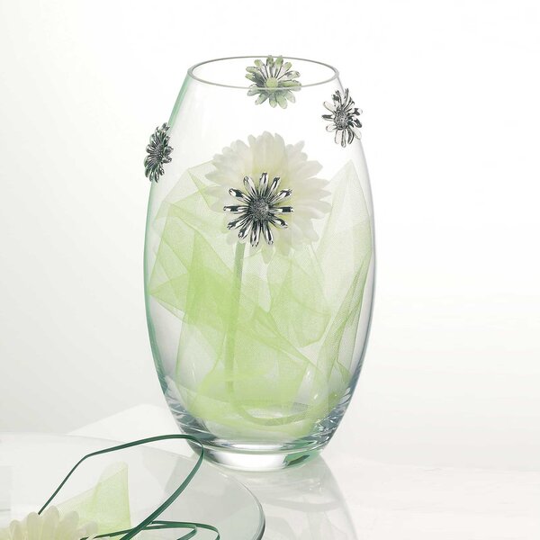 Bongelli Preziosi Vaso in vetro trasparente con girasoli in argento -
