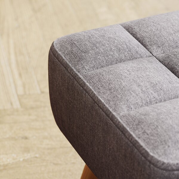 HOMCOM Poggia Piedi Imbottito con Aspetto Lino, Gambe in Legno, fino a 110 kg, Grigio | Aosom Italy