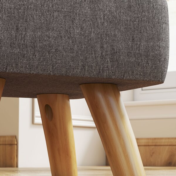 HOMCOM Poggia Piedi Imbottito con Aspetto Lino, Gambe in Legno, fino a 110 kg, Grigio | Aosom Italy