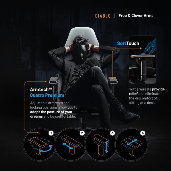 Poltrona da gaming Diablo X.Eye Prime, Normal Size, Nightwolf Moon