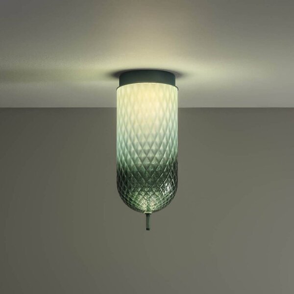 OLEV Plafoniera a LED Curuba, Verde, Soggiorno / Sala da pranzo, Vetro, Design, Plafoniera LED