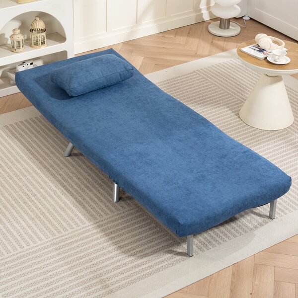 HOMCOM Poltrona con funzione letto, design 2-in-1, poltrona letto, ospite letto, rivestimento in tessuto, con cuscino, Blu | Aosom Italy