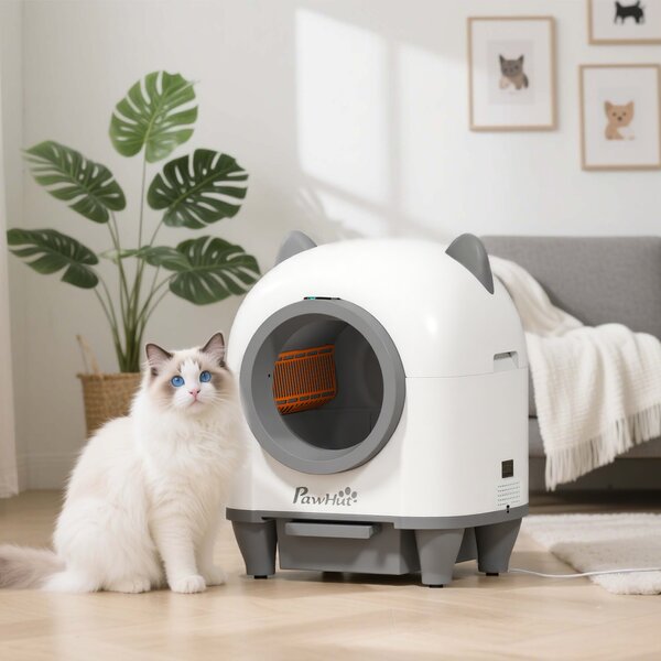 PawHut Lettiera per Gatti Autopulente con Controllo dell'App 80 L Eliminazione degli Odori per Più Gatti | Aosom Italy