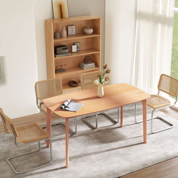 HOMCOM Tavolo da pranzo rettangolare per 6 persone tavolo da cucina 150 cm in legno massiccio 150 x 80 x 76 cm legno naturale | Aosom Italy
