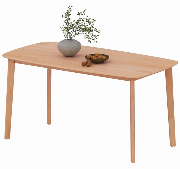 HOMCOM Tavolo da pranzo rettangolare per 6 persone tavolo da cucina 150 cm in legno massiccio 150 x 80 x 76 cm legno naturale | Aosom Italy
