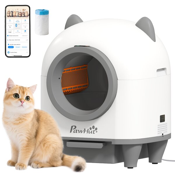 PawHut Lettiera per Gatti Autopulente con Controllo dell'App 80 L Eliminazione degli Odori per Più Gatti | Aosom Italy