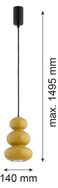 Lampada a sospensione Oman Argon, dimmerabile, Giallo / Arancione, Soggiorno / Sala da pranzo, Vetro, Lampada a sospensione