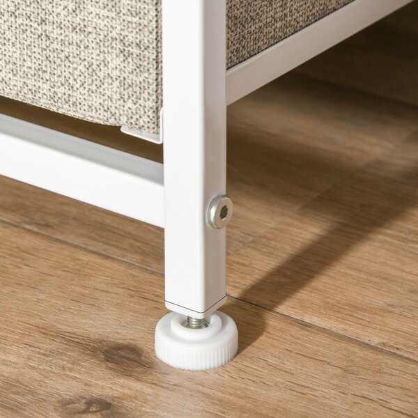 HOMCOM Comò 7 cassetti in tessuto, chiffonier, mobile portaoggetti moderno, struttura in acciaio, 63,5 x 30 x 71 cm, grigio | Aosom Italy