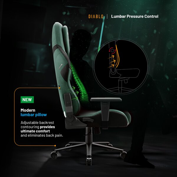 Sedia gaming verde Normal Size: Diablo X-One Prime Forest Green