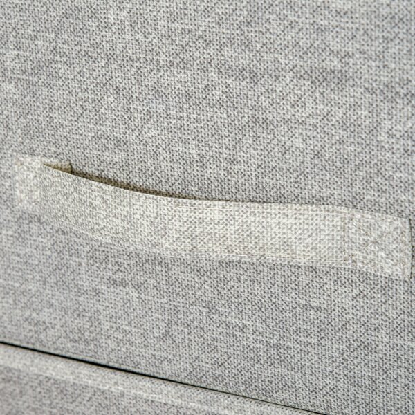 HOMCOM Comò moderno con 3 cassetti in tessuto, telaio in acciaio e truciolato, 45 x 30 x 71 cm, grigio | Aosom Italy