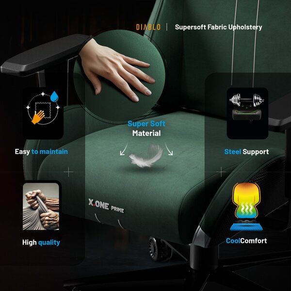 Sedia gaming verde Normal Size: Diablo X-One Prime Forest Green