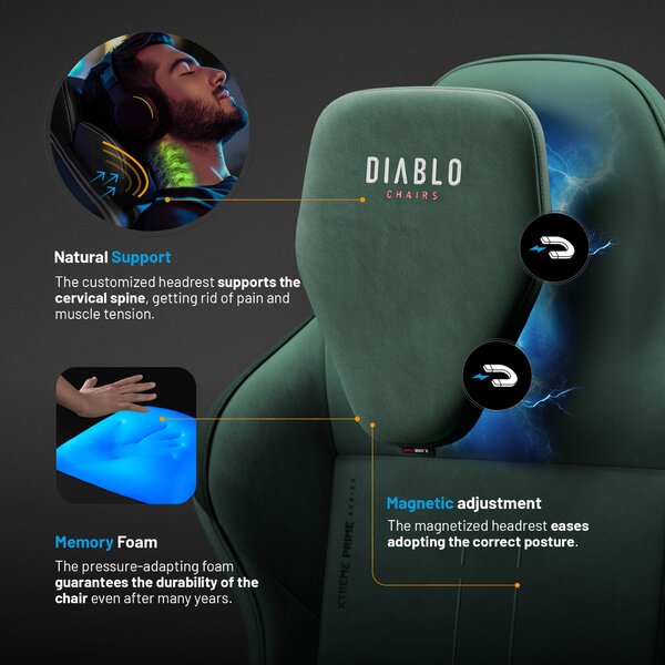 Sedia gaming verde Normal Size: Diablo X-One Prime Forest Green