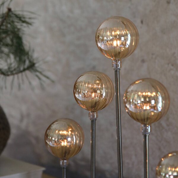 Markslöjd Portacandele Enys, ottone anticato, ferro/vetro, a 5 luci, LED Enys, Bronzo / Ottone antico, Soggiorno / Sala da pranzo, Metallo