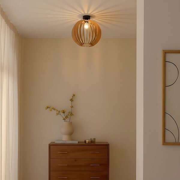 Plafoniera soffitto Clay MCJ, dimmerabile, Legno chiaro, Soggiorno / Sala da pranzo, Legno, Scandinavo, Plafoniera