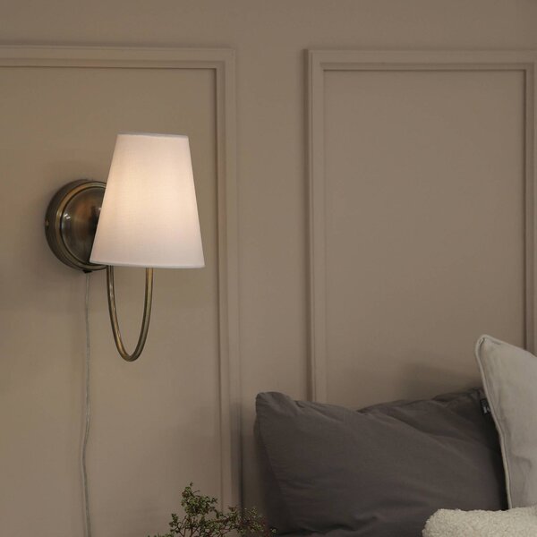 Markslöjd Applique da parete Amar, Bianco / Opale, Soggiorno / Sala da pranzo, Tessuto / Stoffa / Seta, Moderno, Applique