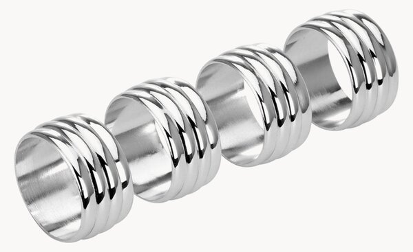 Set di 4 portatovaglioli placcati in argento Thread