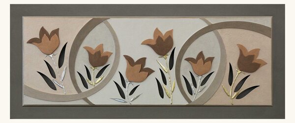 Runa Art Quadro Moderno Fiori Gigli - Astratto Turchese E Grigio - Made In Germany - 016515a - 4