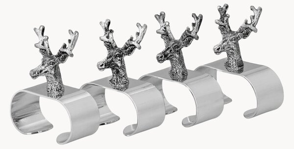 Set di 4 portatovaglioli placcati in argento Stag