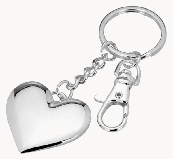 Portachiavi placcato in argento Heart