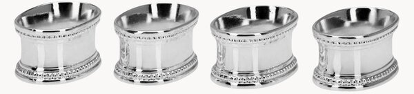 Set di 4 portatovaglioli placcati in argento Lorenz