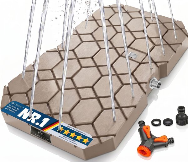 Doccia per cani KESSER® per grandi, piccoli e animali a quattro zampe, resistente ai raggi UV e alle intemperie, fino a 200 kg. Include accessori