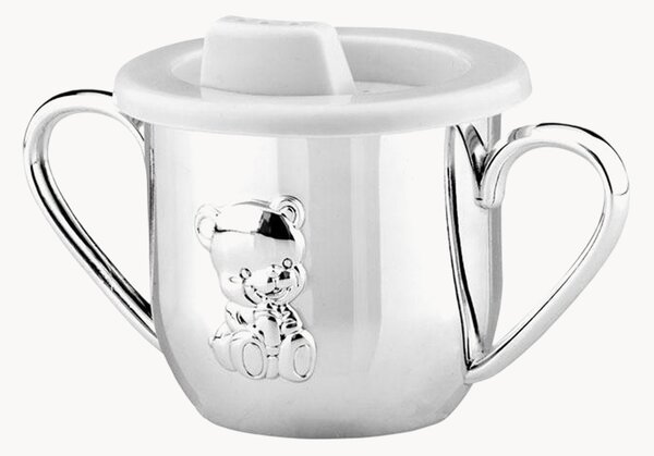 Tazza per bambini con manico placcata in argento Otto