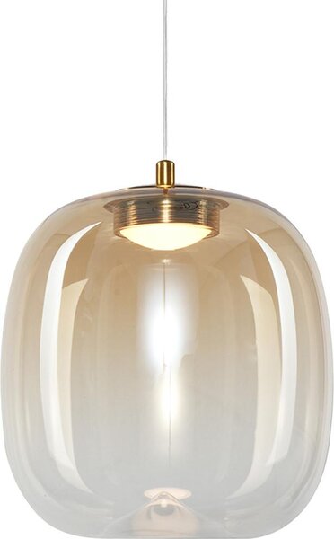 Moderna lampada a sospensione dorata con paralume ovale in vetro per il soggiorno, colore caldo, LED 4W, VASO Milagro