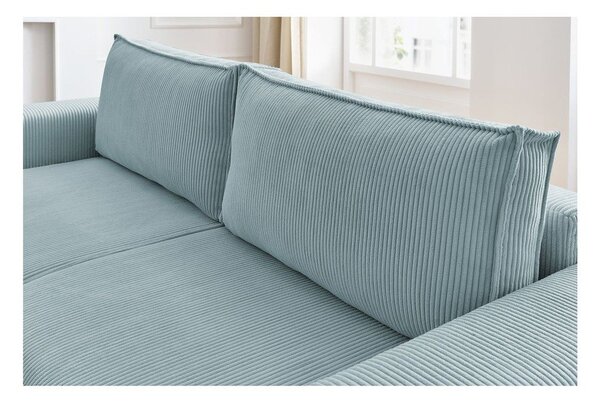 Divano color menta allungabile/con contenitore con rivestimento in velluto a coste 245 cm Nihad – Bobochic Paris