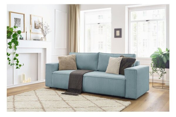 Divano color menta allungabile/con contenitore con rivestimento in velluto a coste 245 cm Nihad – Bobochic Paris