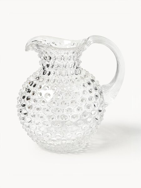 Brocca in vetro soffiato Hobnail 2 L