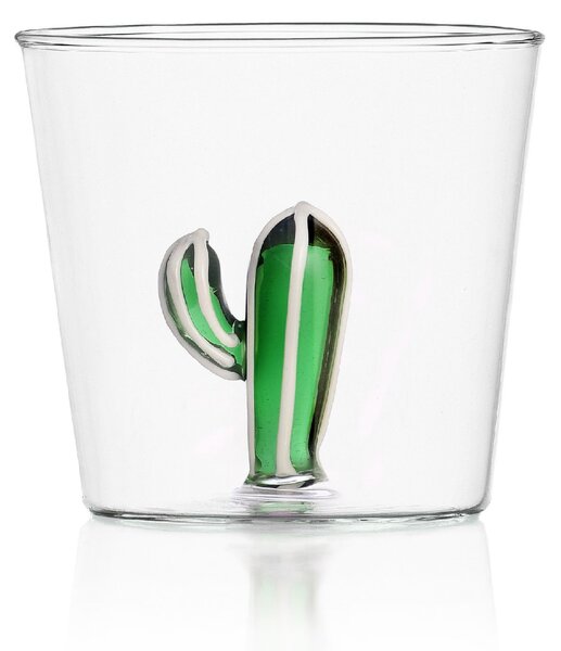 Ichendorf Bicchiere in vetro tumbler con cactus dal design moderno Desert Plant Vetro Verde