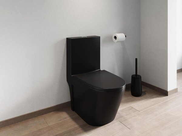 WC da appoggio Nero opaco in Ceramica Drenaggio orizzontale - NAGILAM