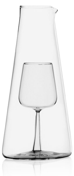 Ichendorf Caraffa in vetro per vino piccola con decorazione calice all'interno - InBottiglia