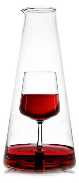 Ichendorf Caraffa in vetro per vino grande con decorazione calice all'interno - InBottiglia