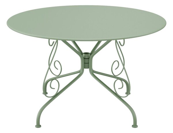 Tavolo da giardino D.120 cm in metallo in stile ferro battuto - Verde acqua - GUERMANTES di MYLIA