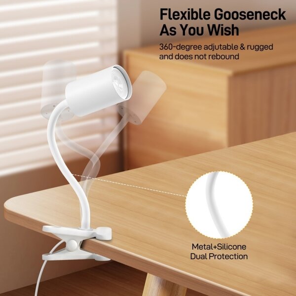 Immax NEO 08294L - Lampada flessibile con clip PUNTO 1xGU10/9W/230V bianca