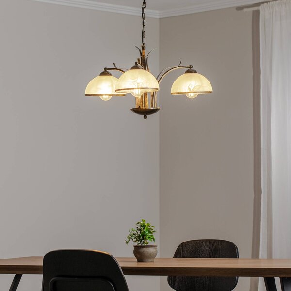 Lampadario a soffitto Korfu Luminex, dimmerabile, Ottone / Oro, Soggiorno / Sala da pranzo, Metallo, Antico, Lampadario