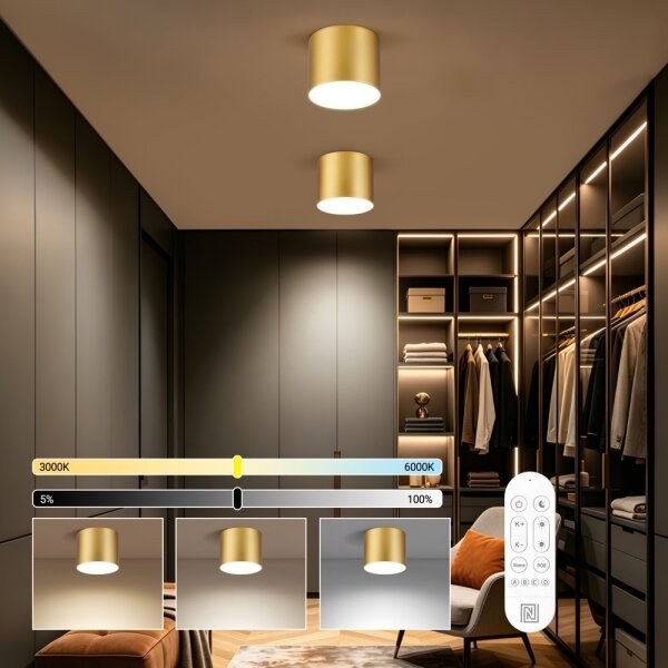Immax NEO 07318L - Plafoniera LED dimmerabile RONDATE 32W/230V 16,5 cm Wi-Fi Tuya oro